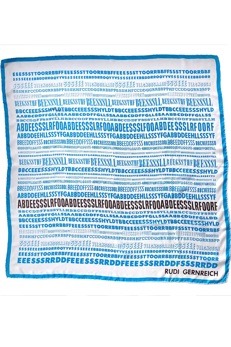 1960s Rudi Gernreich Vintage Silk Alphabet Scarf