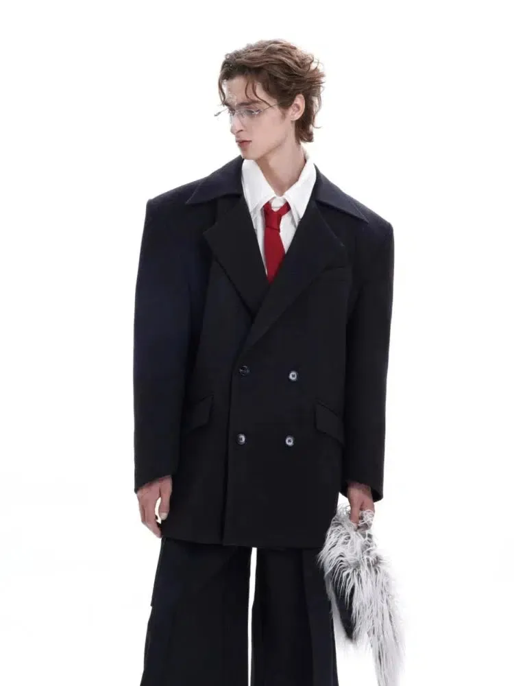 3D Twill Fur Collar Suit Jacket