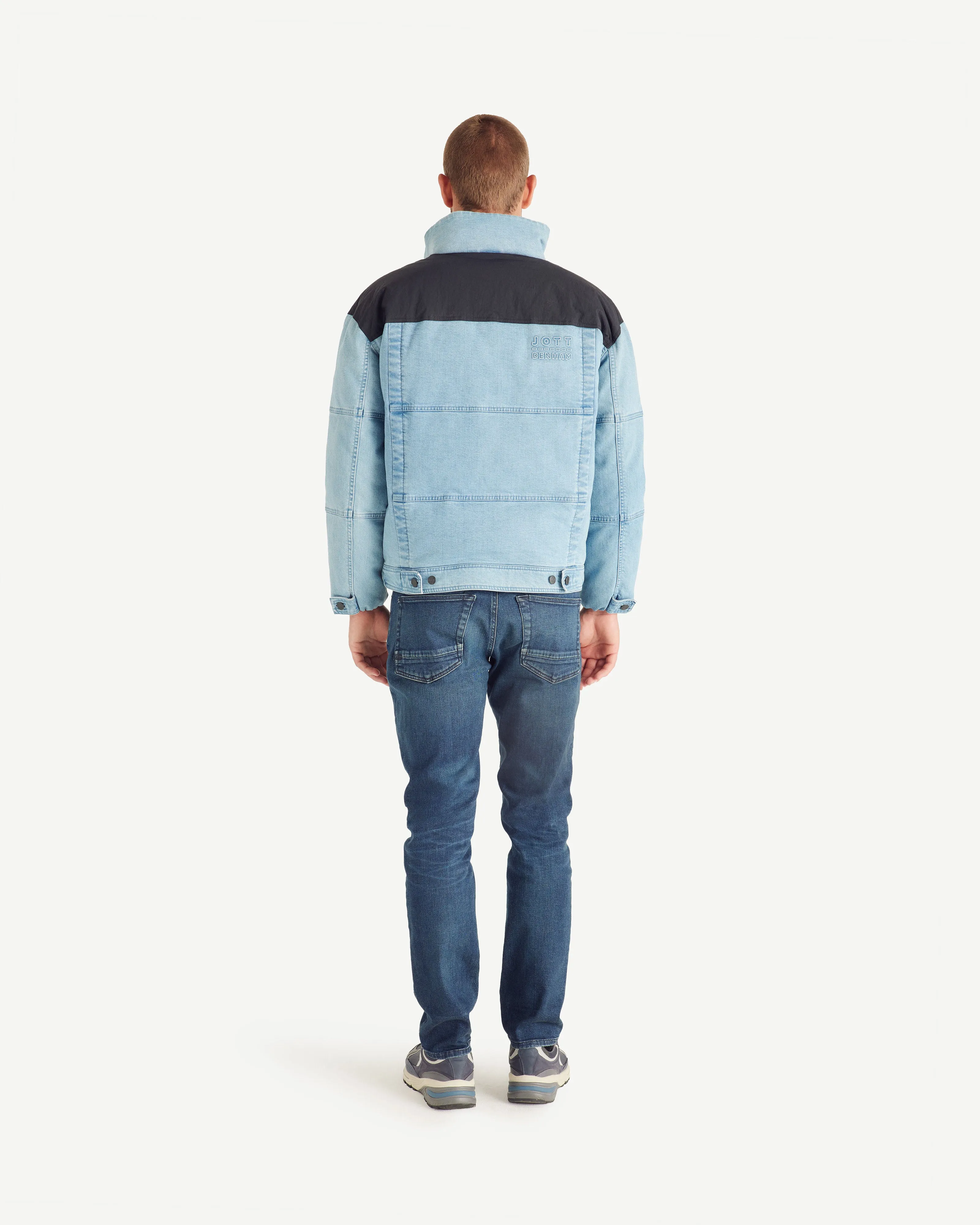 Aero MNW JOTT x DENHAM cropped puffer-style denim down jacket