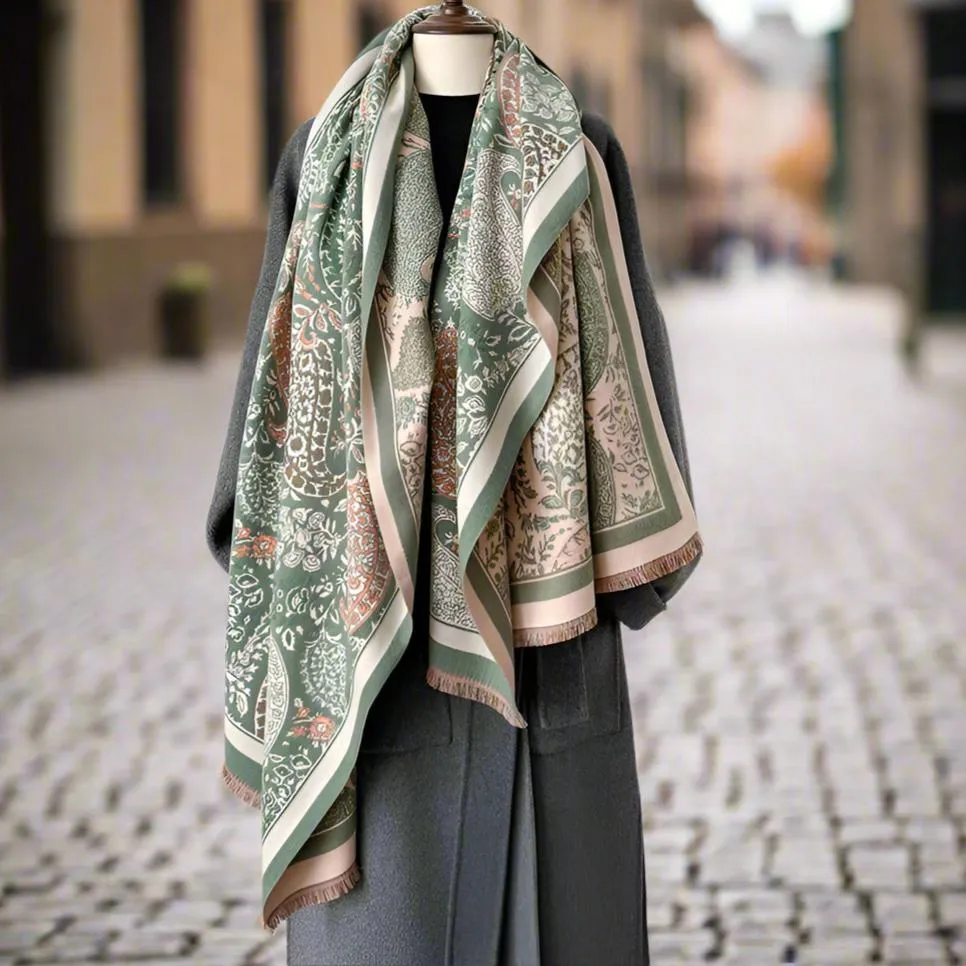 Anaya Winter Scarf Shawl in Green