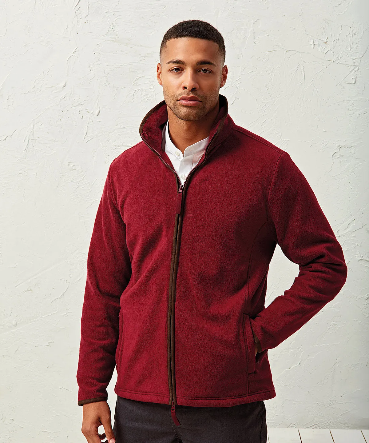 Artisan fleece jacket | Navy/Brown