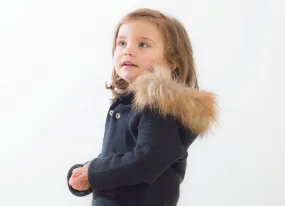 AW22 Meia Pata Navy Blue Faux Fur Cardigan