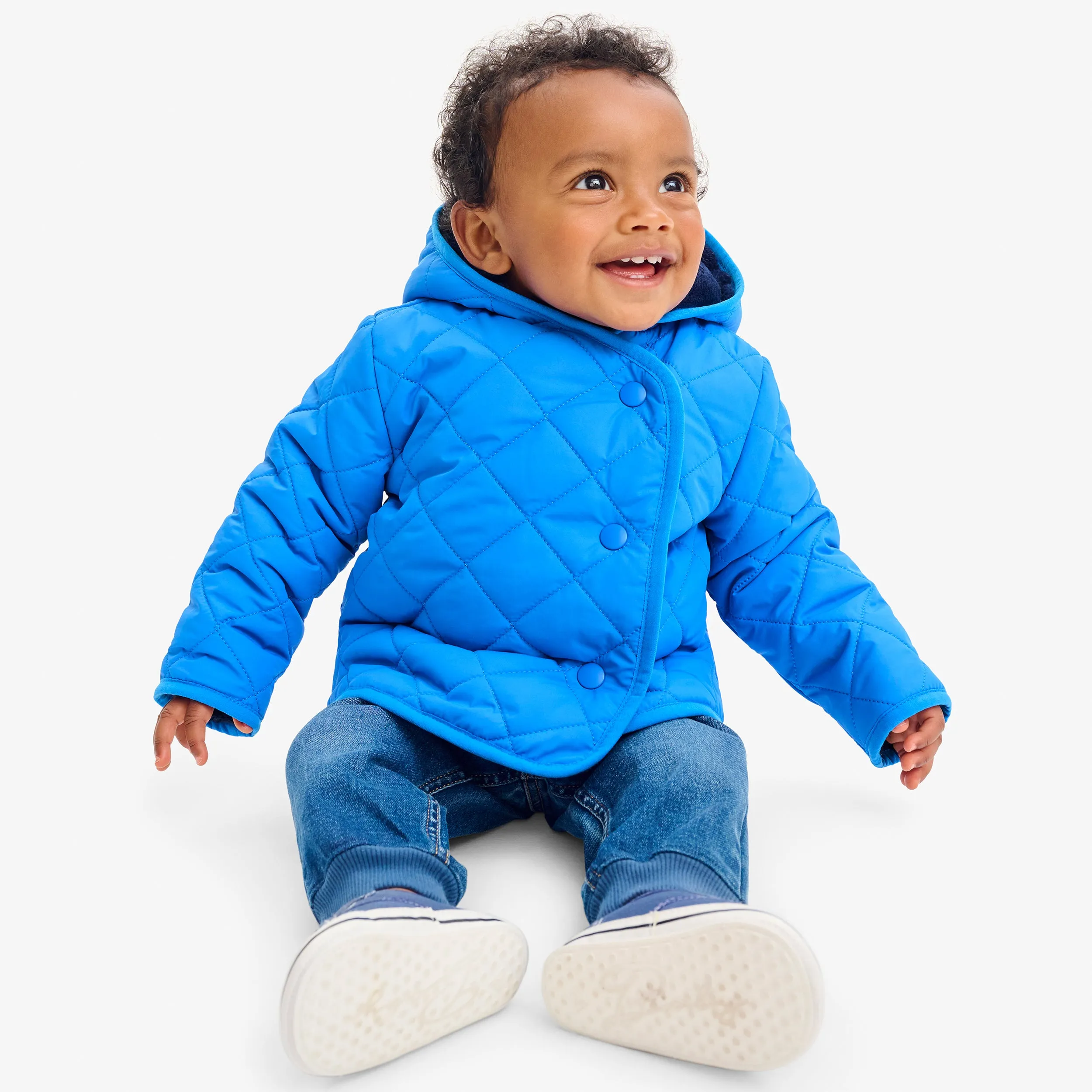 Baby quilted fleece-lined puffer jacket