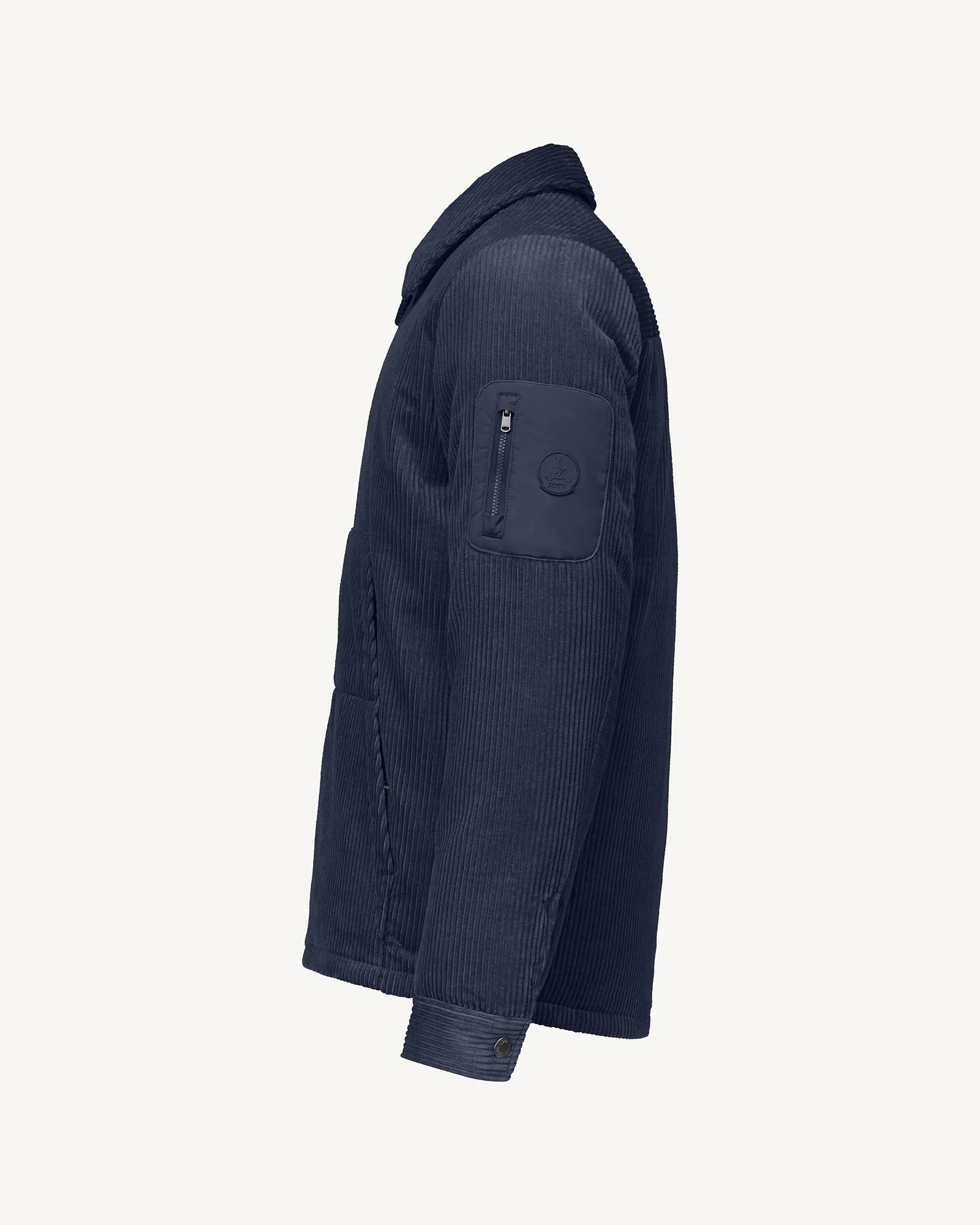 Baltic corduroy shacket-style down jacket Navy