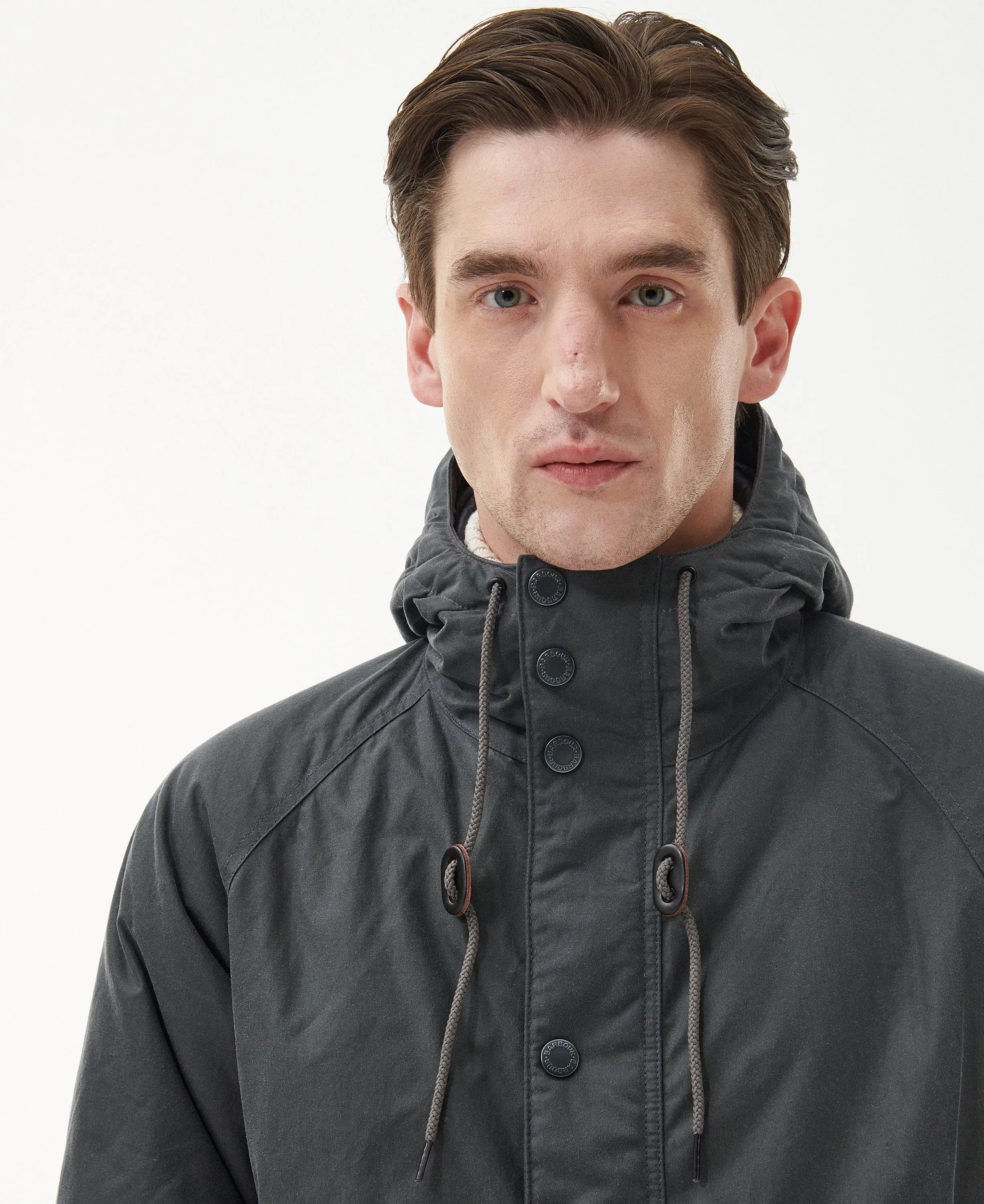 Barbour Hooded Beaufort Grey