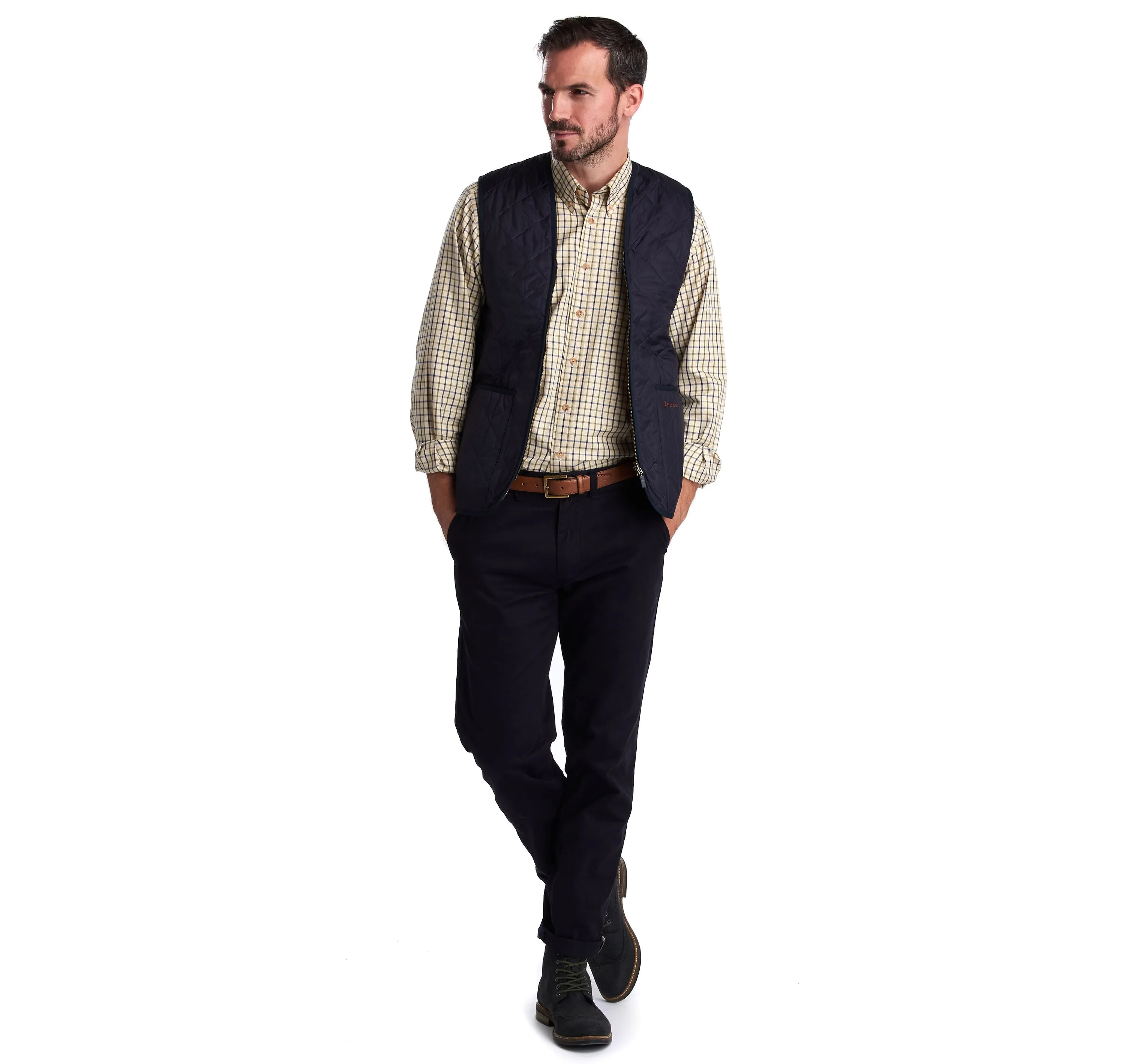 Barbour Navy Quilted Waistcoat/ZIP-IN Liner