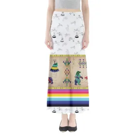 Bear Ledger White Clay Full Length Maxi Skirt