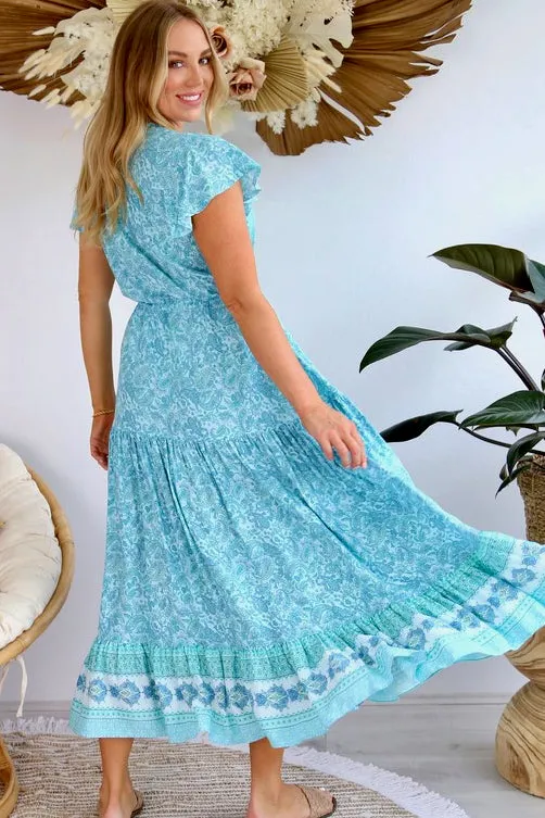 Bella Maxi Dress - Aqua Blue