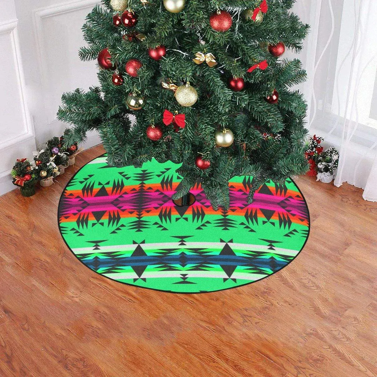 Between the Mountains Deep Lake Christmas Tree Skirt 47" x 47"