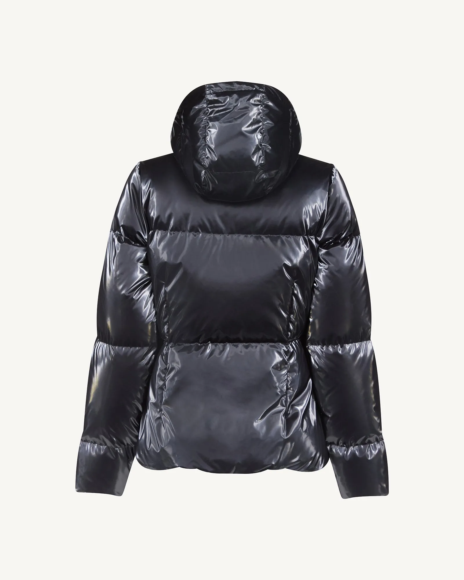 Black Tanya Glossy Extreme Cold iridescent down jacket