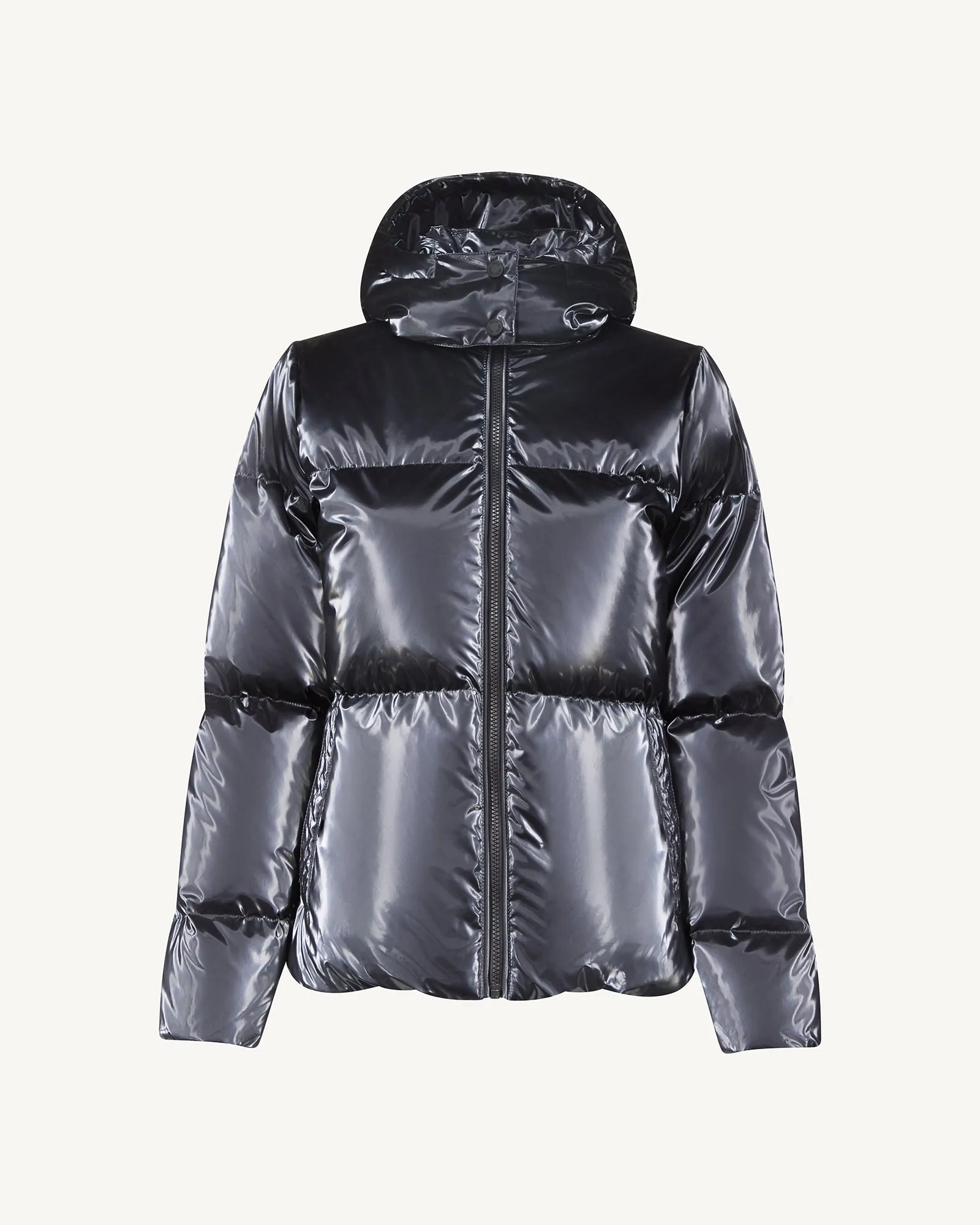 Black Tanya Glossy Extreme Cold iridescent down jacket