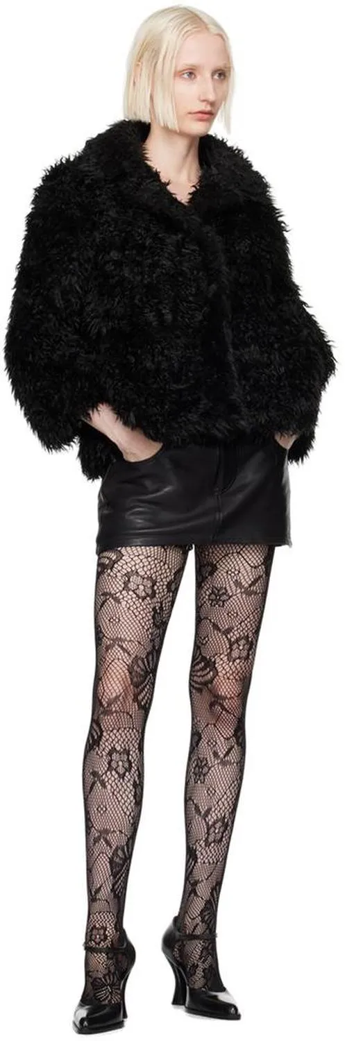 Black 'The Shaggy Lady' Faux-Fur Jacket