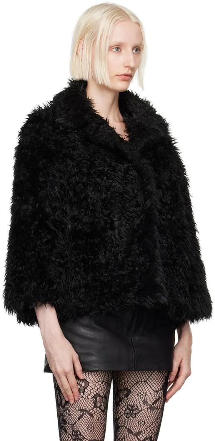 Black 'The Shaggy Lady' Faux-Fur Jacket