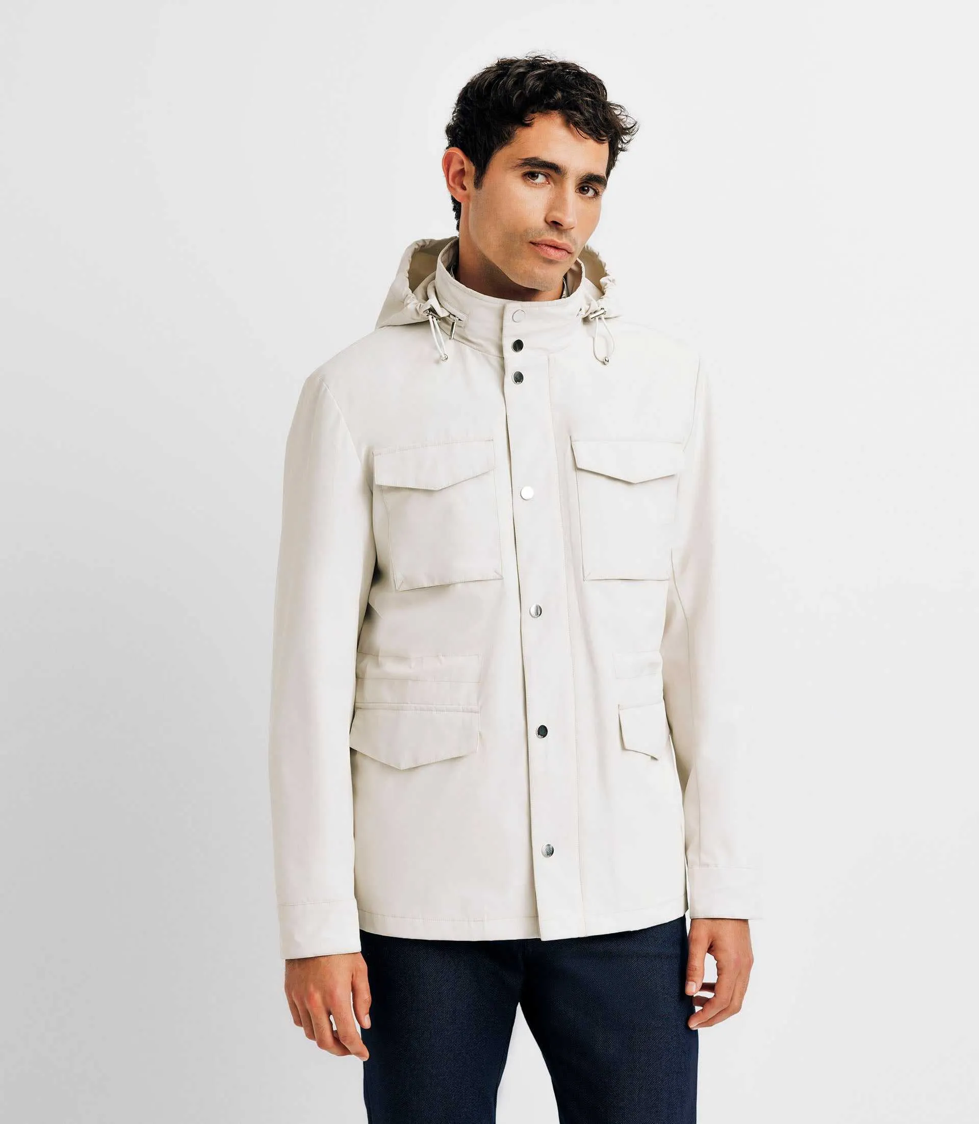 Blouson parka technique écrue