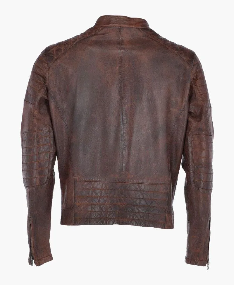 Branded Men’s Leather Biker Jacket