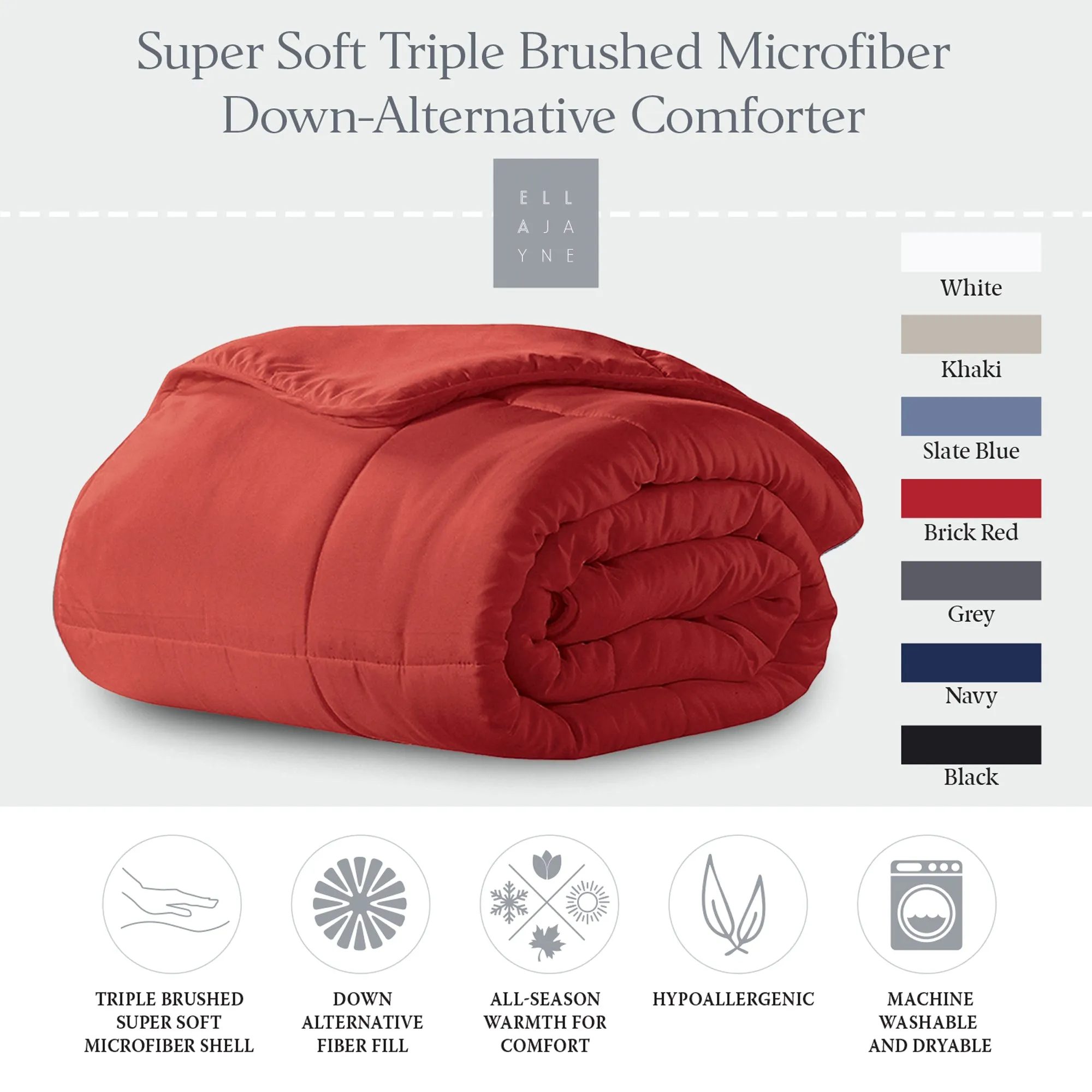 BTC Bed Bundle | Overstuffed Pillows, Quilted Mattress Protector and Down-Alt Comforter