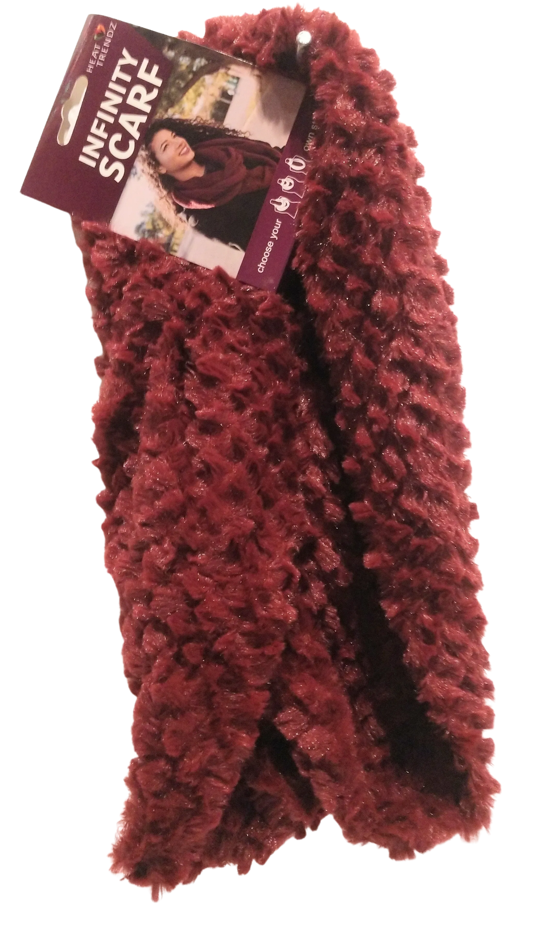 Burgundy Plush Infinity Scarf one size