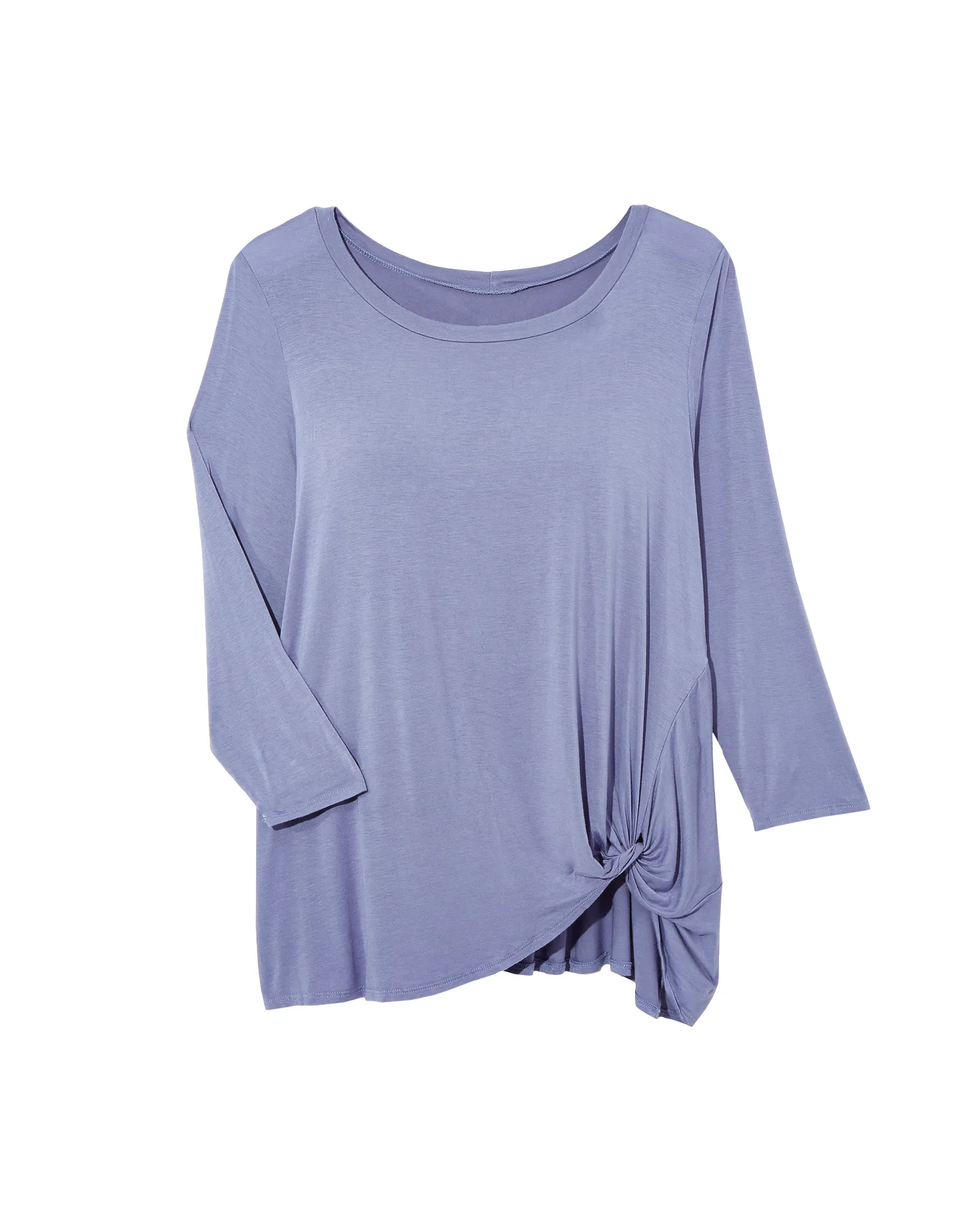 Cari Twist Detail Long Sleeve Tee | Azure Blue