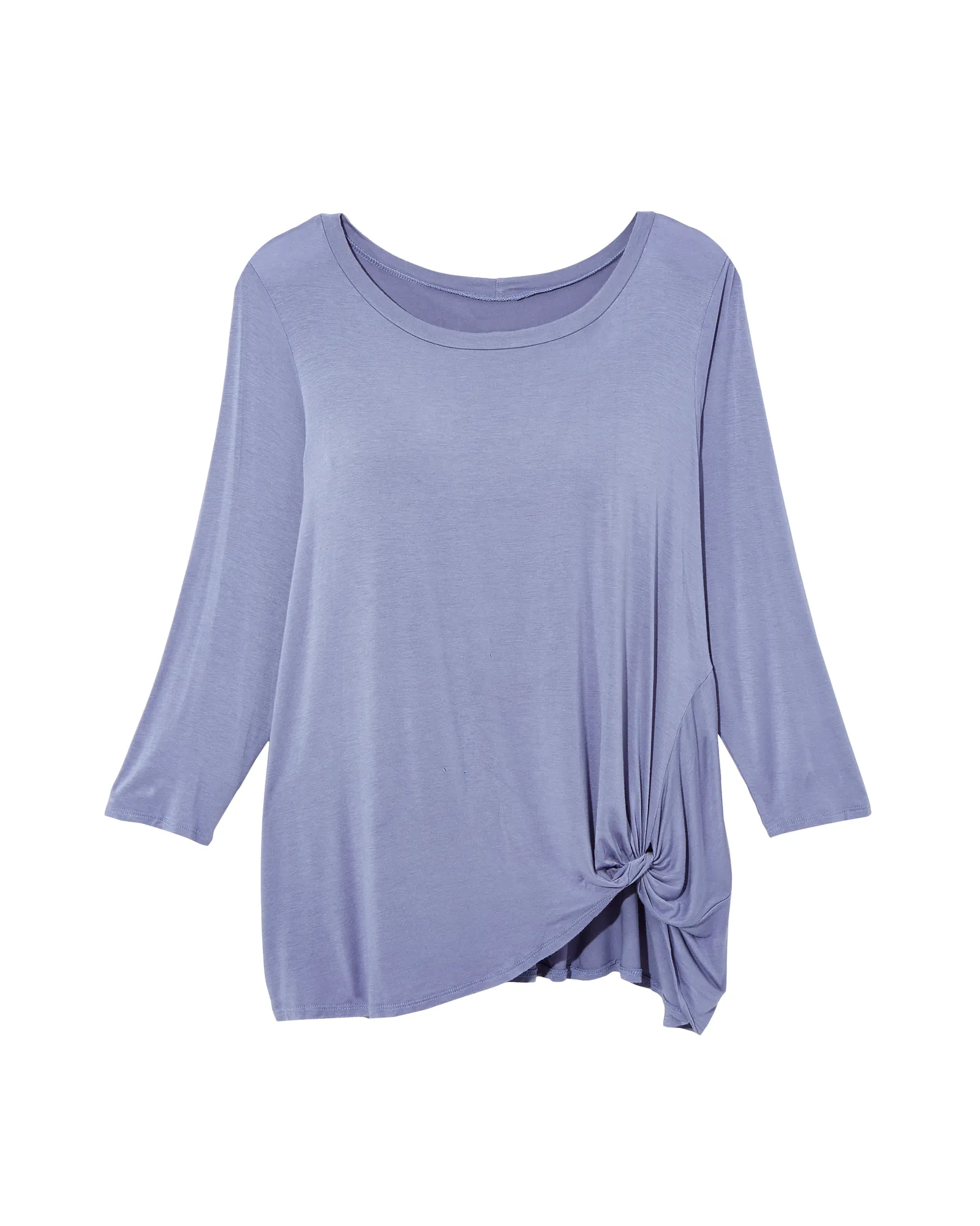 Cari Twist Detail Long Sleeve Tee | Azure Blue