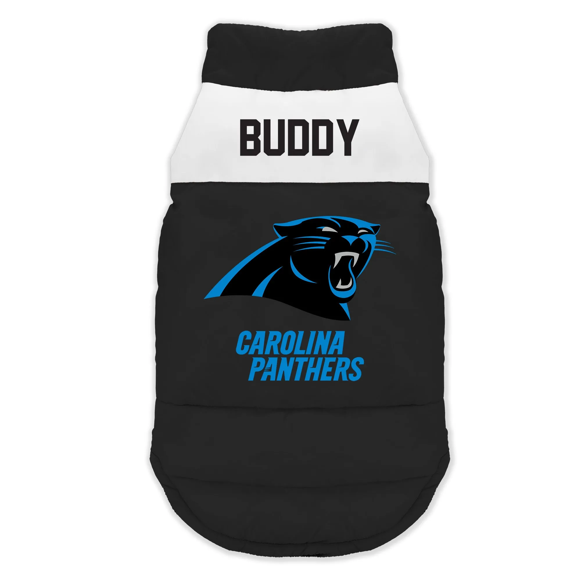 Carolina Panthers Custom Pet Parka Puff Vest