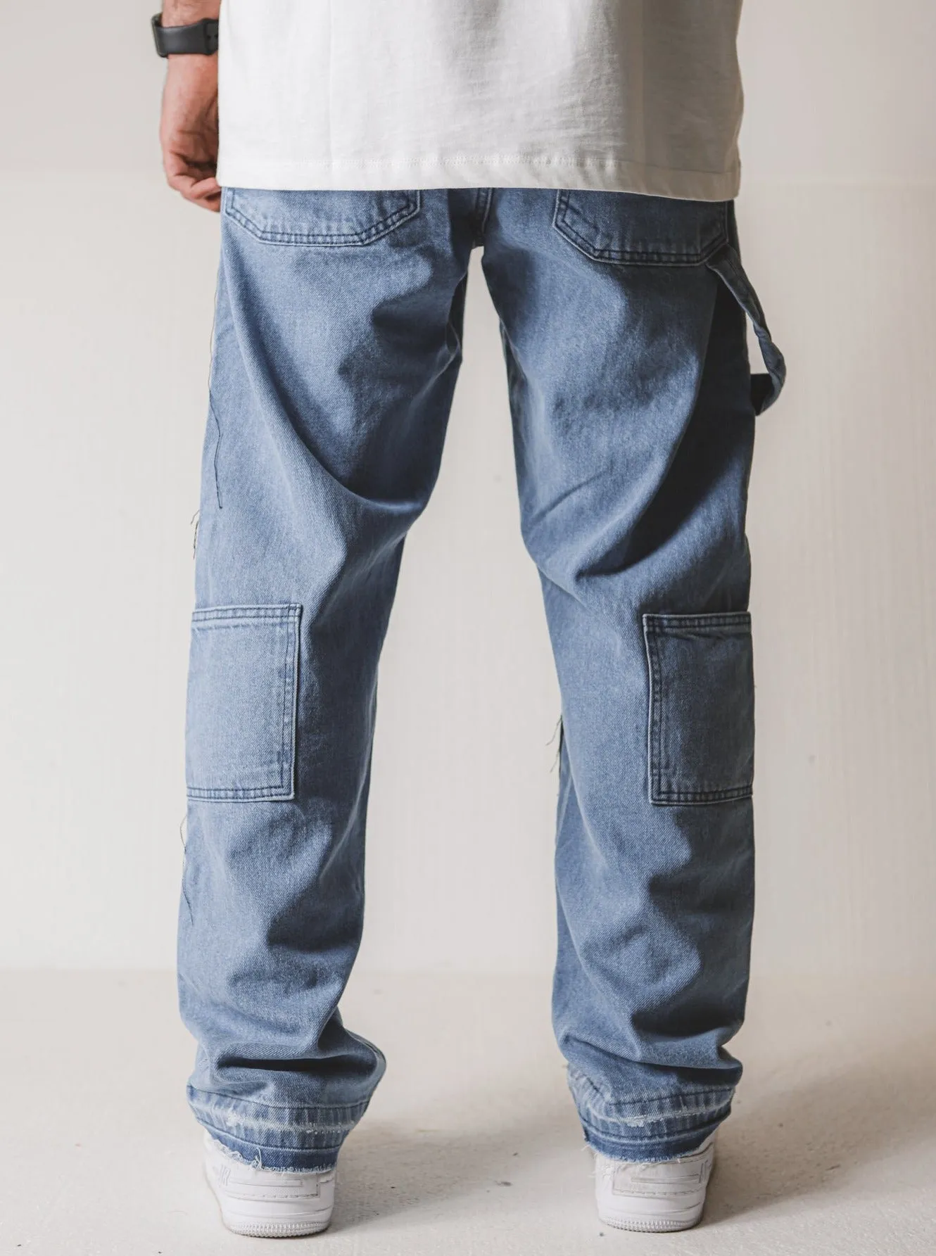 Carpenter Wide Fit Blue Painted Jeans