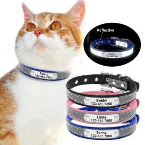 Cat Collar Personalized Custom Tag ID Engraving Name & Phone Adjustable