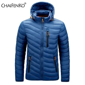 CHAIFENKO Brand Winter Warm Waterproof Jacket Men 2021 New Autumn Thick Hooded Parkas Mens Fashion Casual Slim Jacket Coat Men