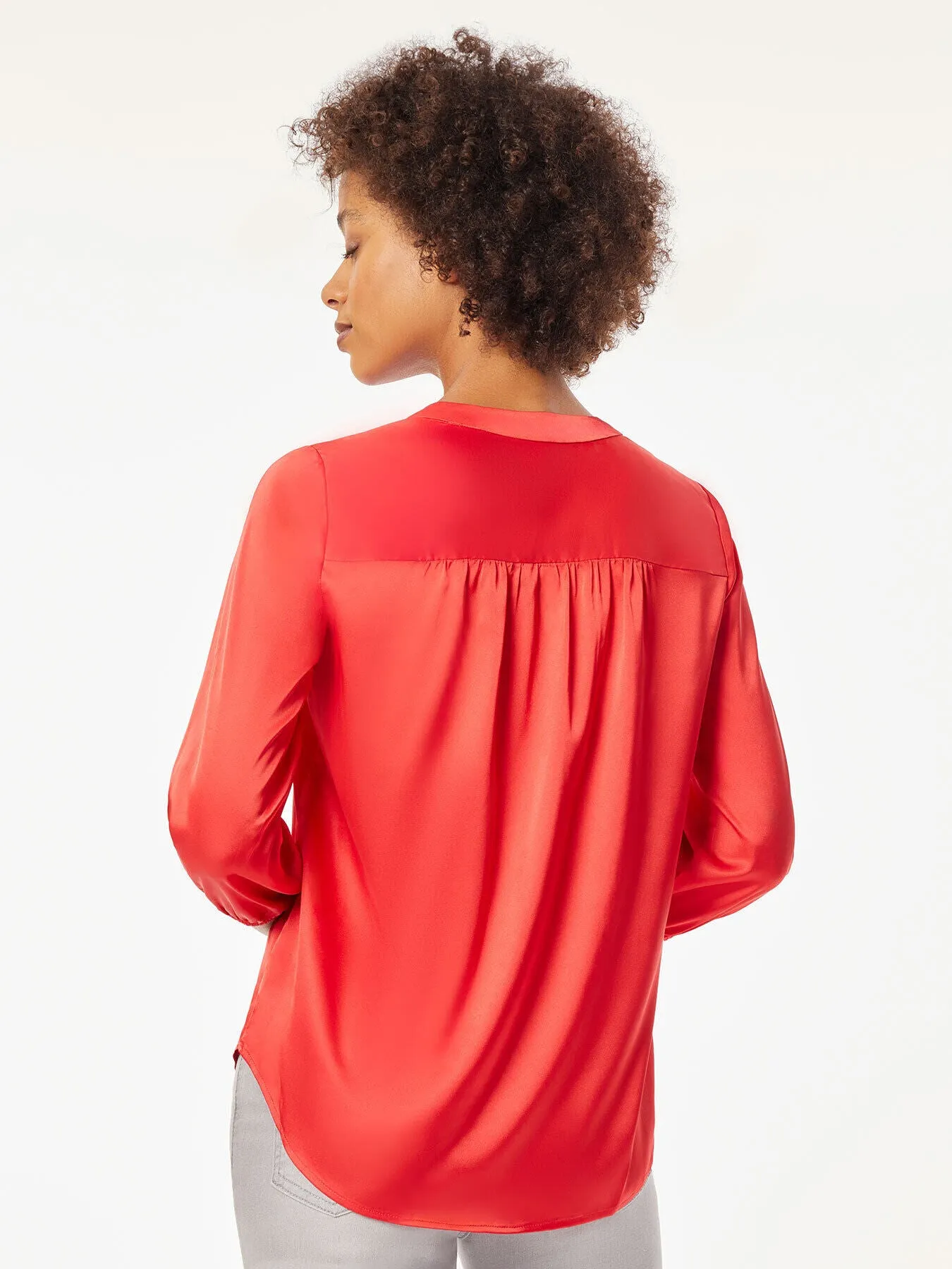 Chiffon V-Neck Kelly Blouse