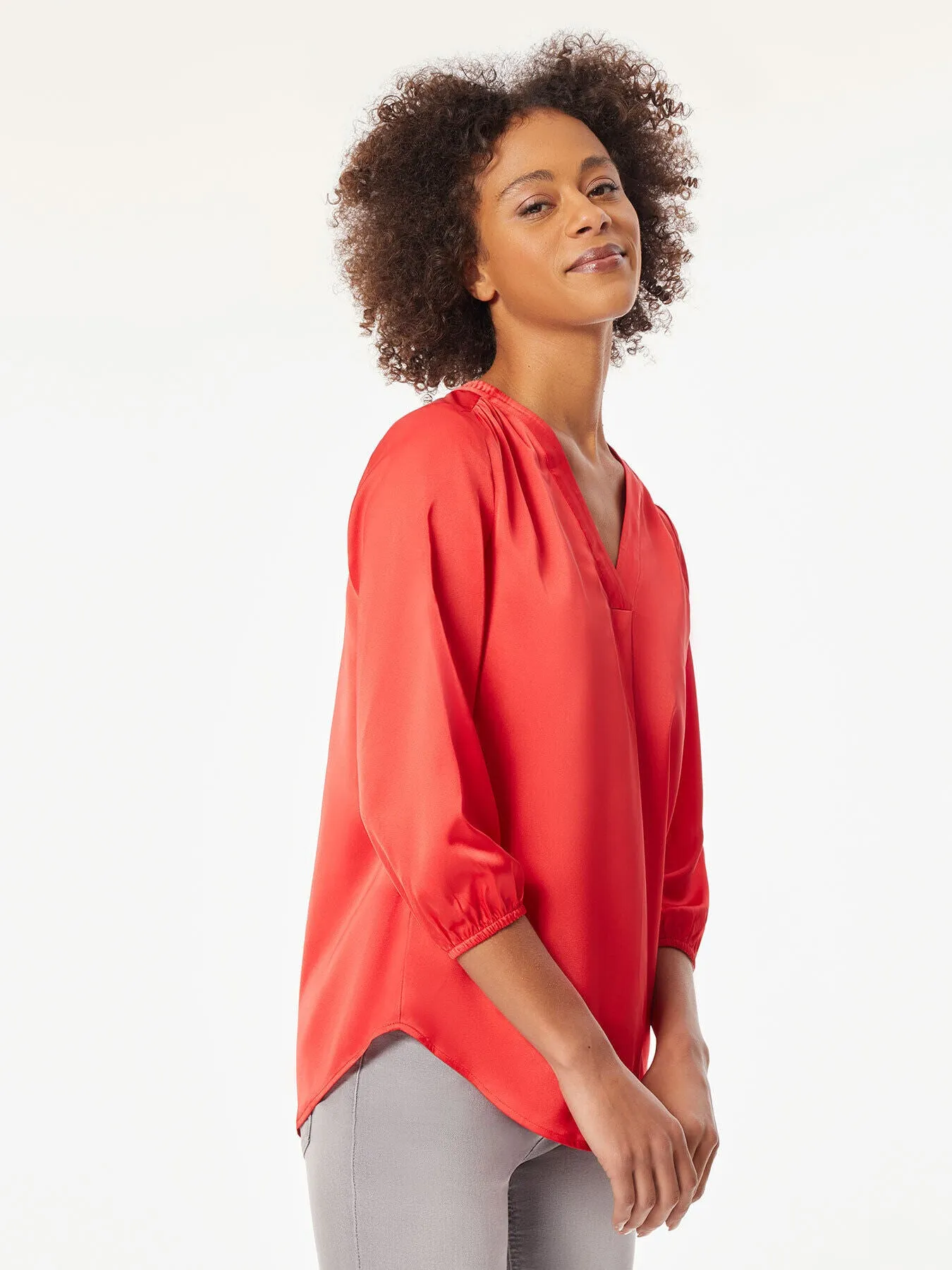 Chiffon V-Neck Kelly Blouse