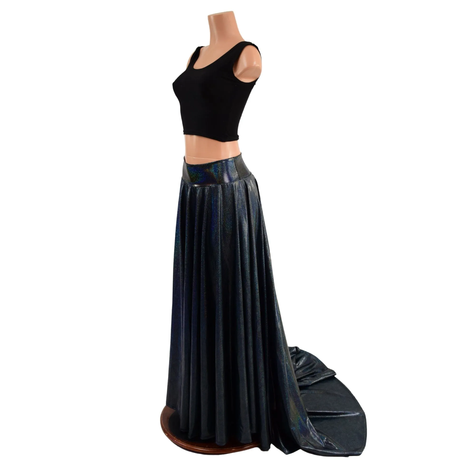 Circle Cut Maxi Skirt with Puddle Train