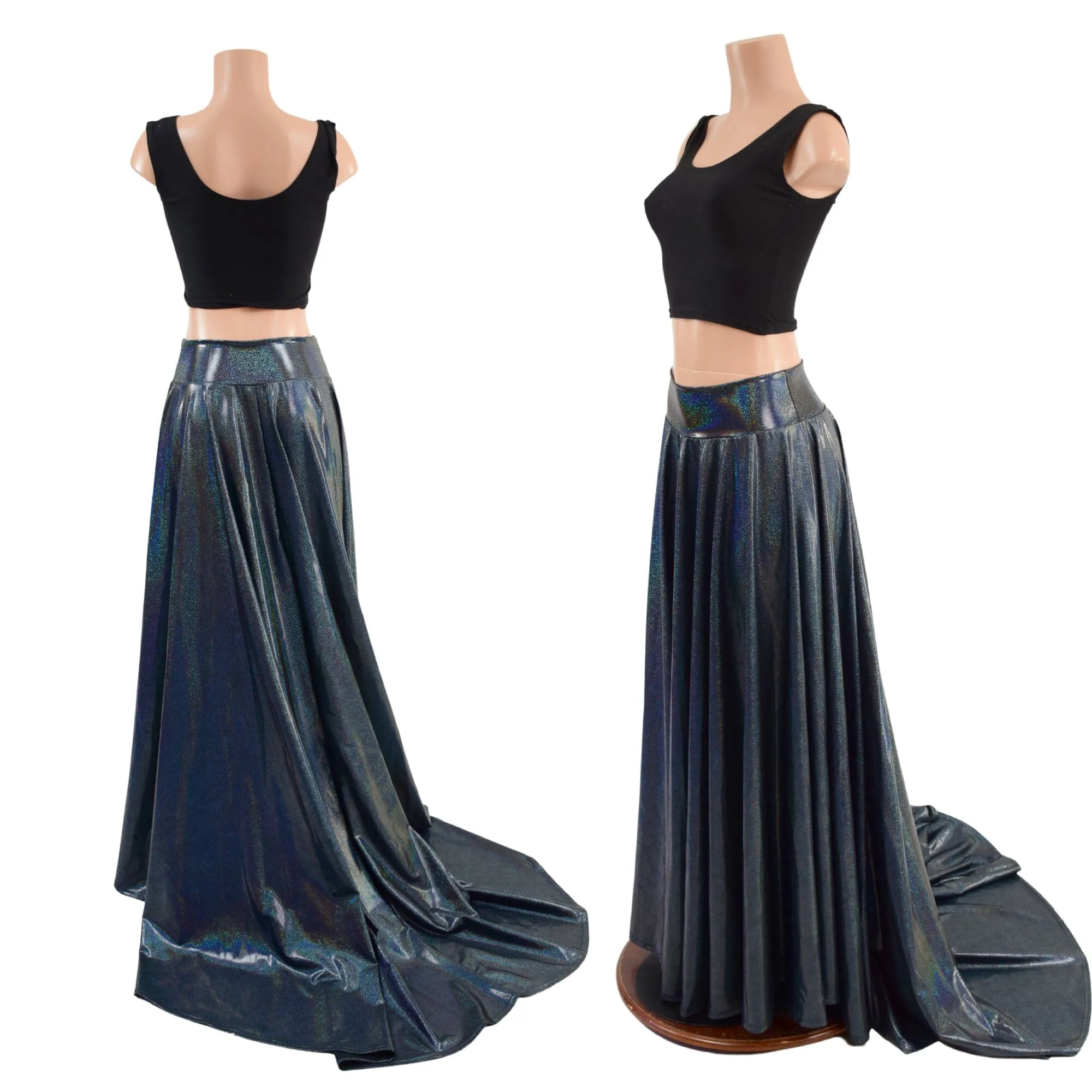 Circle Cut Maxi Skirt with Puddle Train