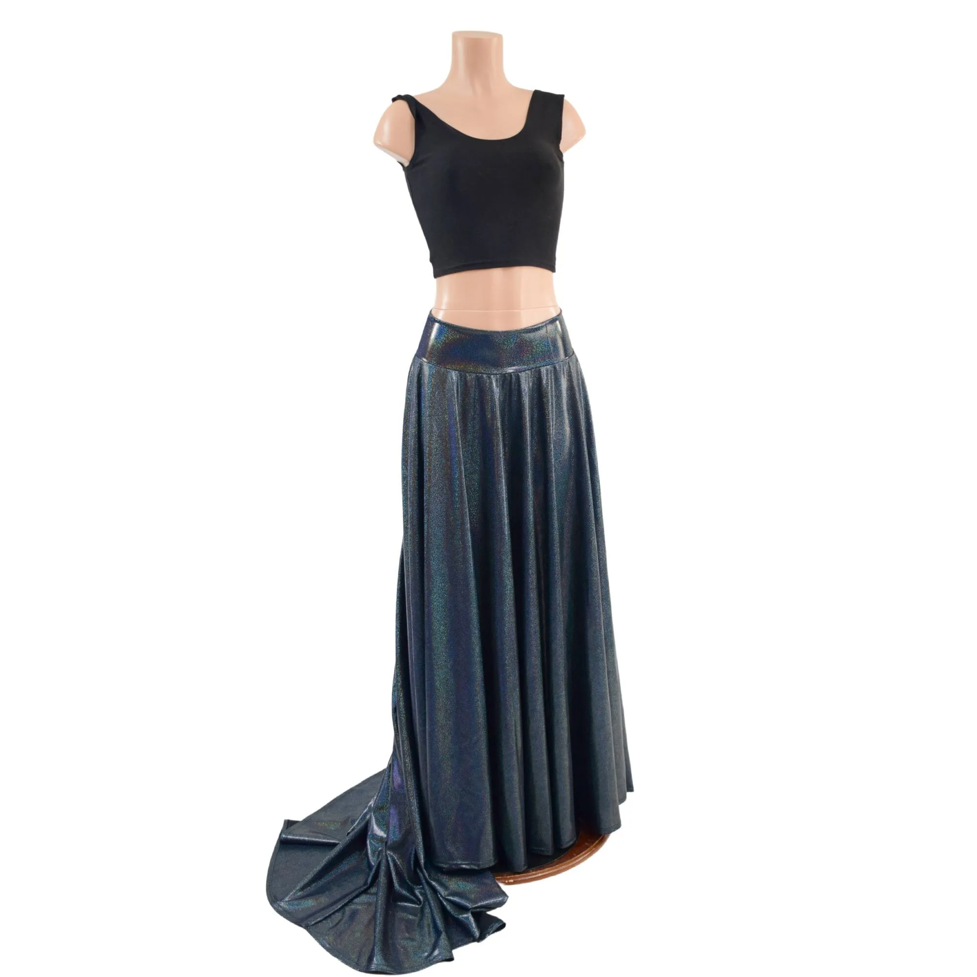 Circle Cut Maxi Skirt with Puddle Train