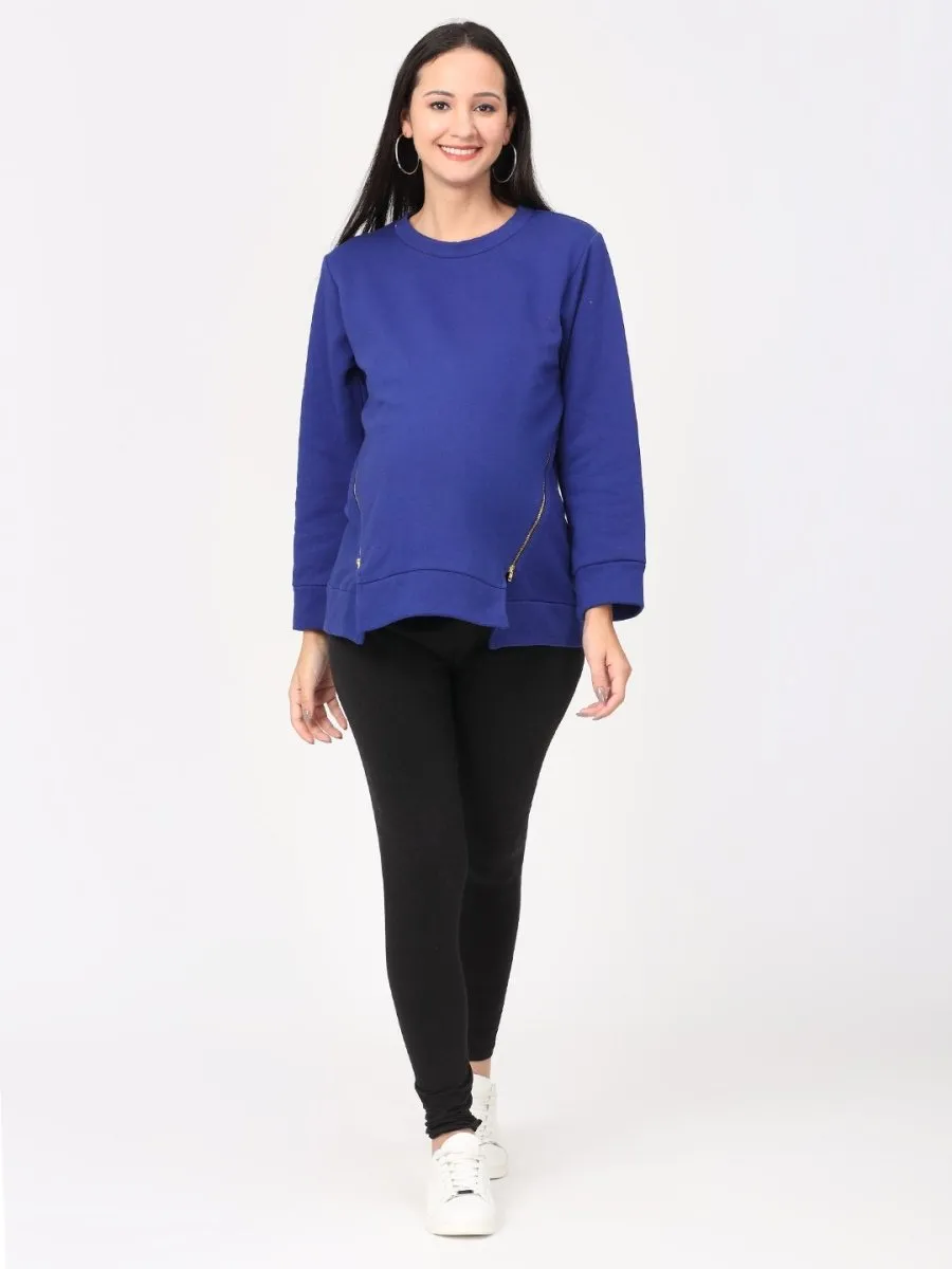 Cobalt Blue Maternity and Nursing Sweatshirt