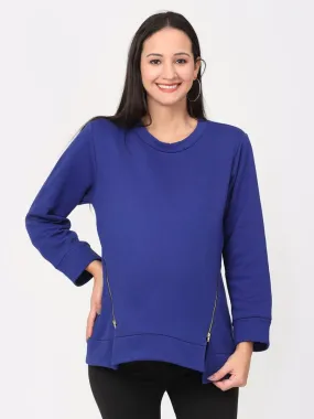 Cobalt Blue Maternity and Nursing Sweatshirt