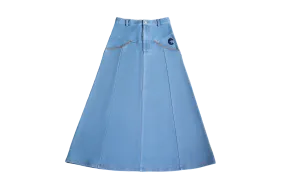 Crew Kids Light Blue Denim Stitched Maxi Skirt