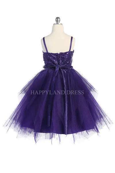 D3333 Sequin with Layered Tulle Dress (4 Diff. Colors)