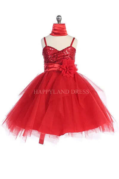 D3333 Sequin with Layered Tulle Dress (4 Diff. Colors)