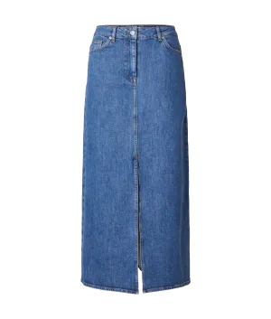 Denim Maxi Skirt - Blue