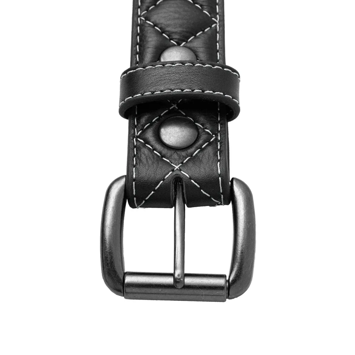 Diamond Quilted Leather Belt