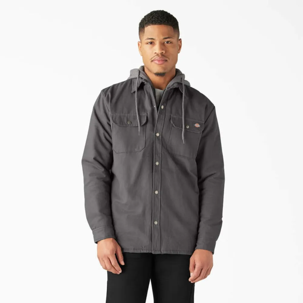 Dickies Men's Water Repellent Duck Hooded Shirt Jacket