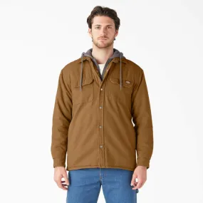 Dickies Men's Water Repellent Duck Hooded Shirt Jacket