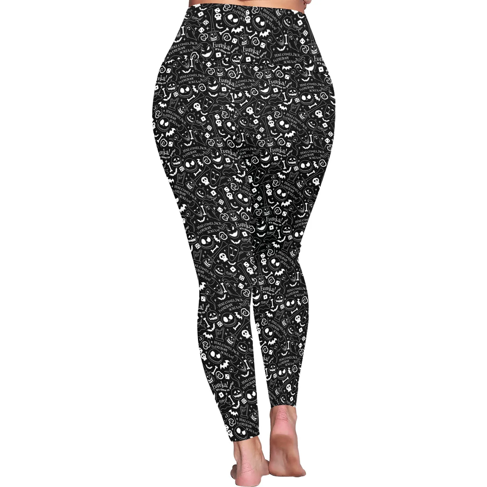 Disney Nightmare Before Christmas Everybody Scream Women's Plus Size Athletic Leggings