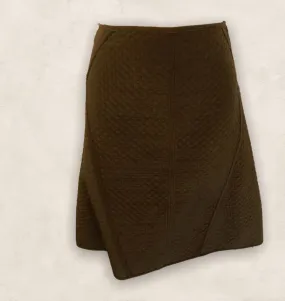 DKNY Brown Quilted A-line Skirt UK 8 US 4 EU 36