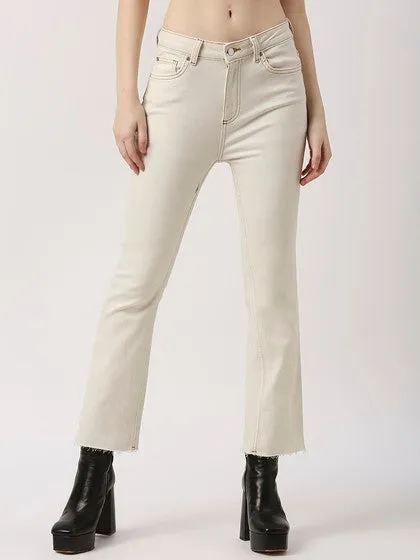 Ecru Phoenix Cropped Flare Jeans