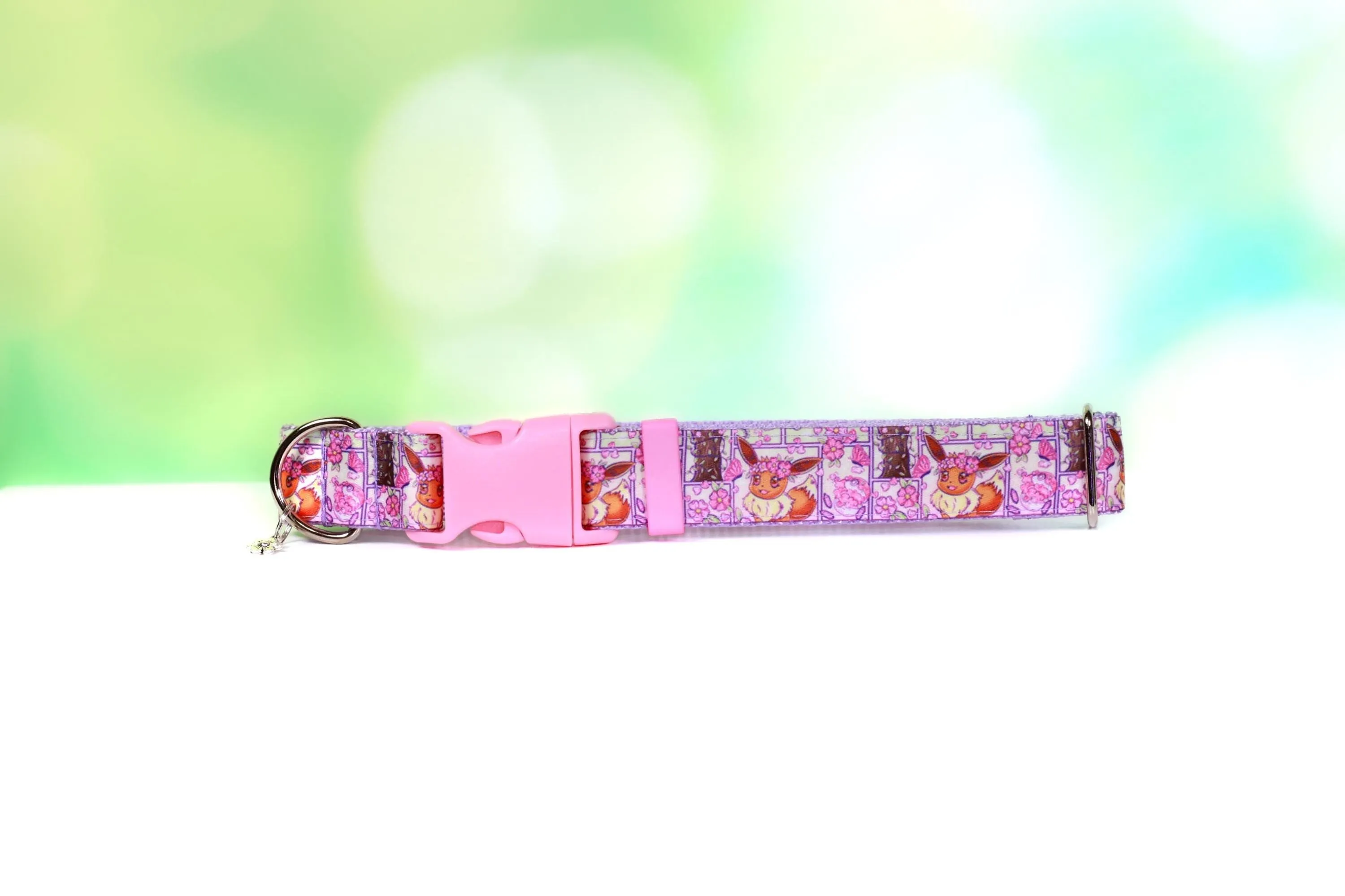 Eevee cherry blossom collar, Sakura Eevee dog collar, Anime collar, Cute Eevee Cat collar