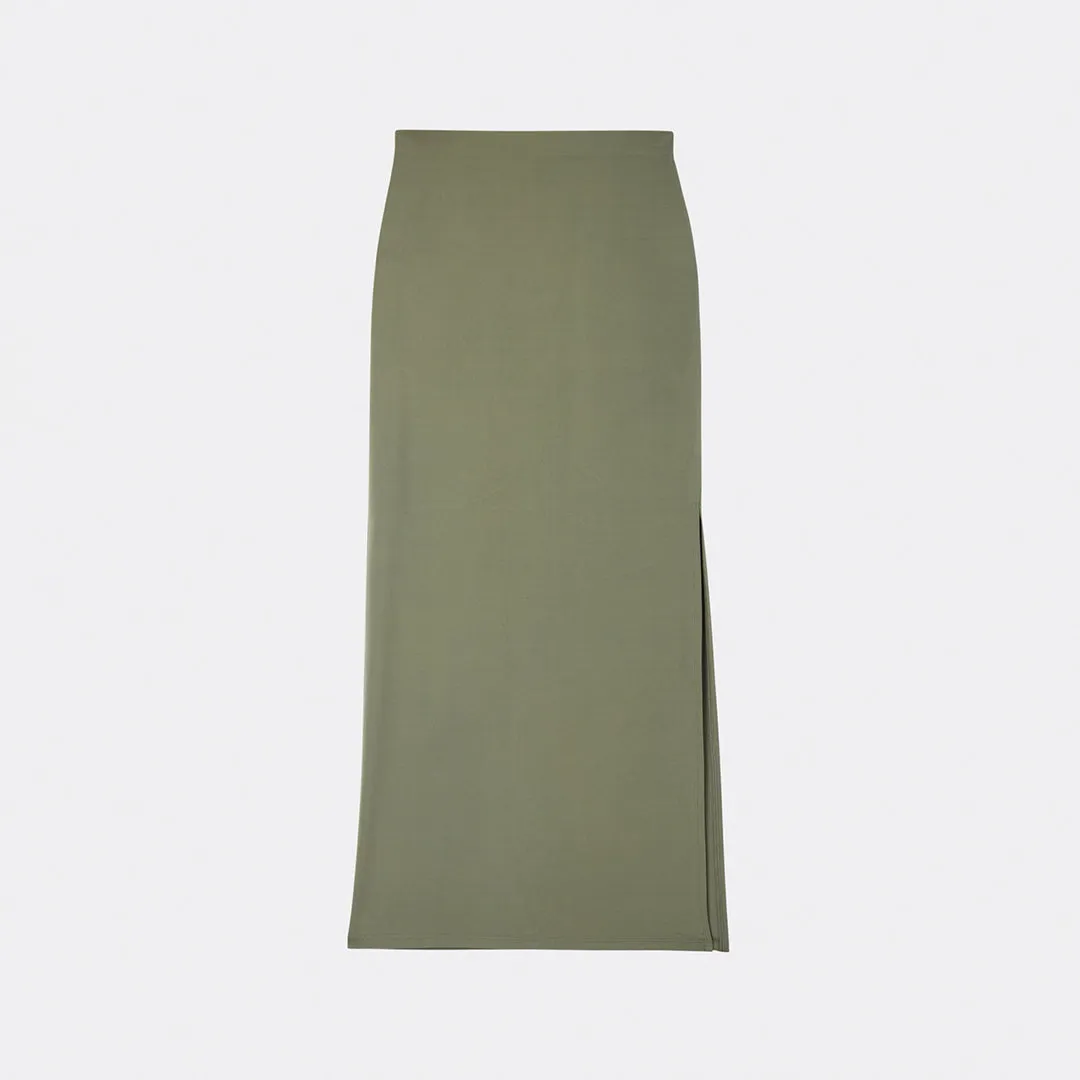 Elastic Waist Long Skirt