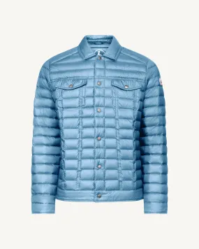 Elie denim-look down jacket Washed blue