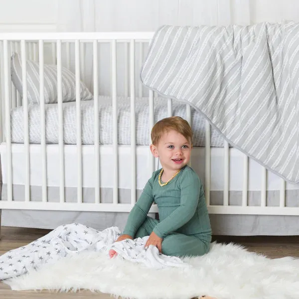 ELY`S & CO. Crib Set Grey Stripe