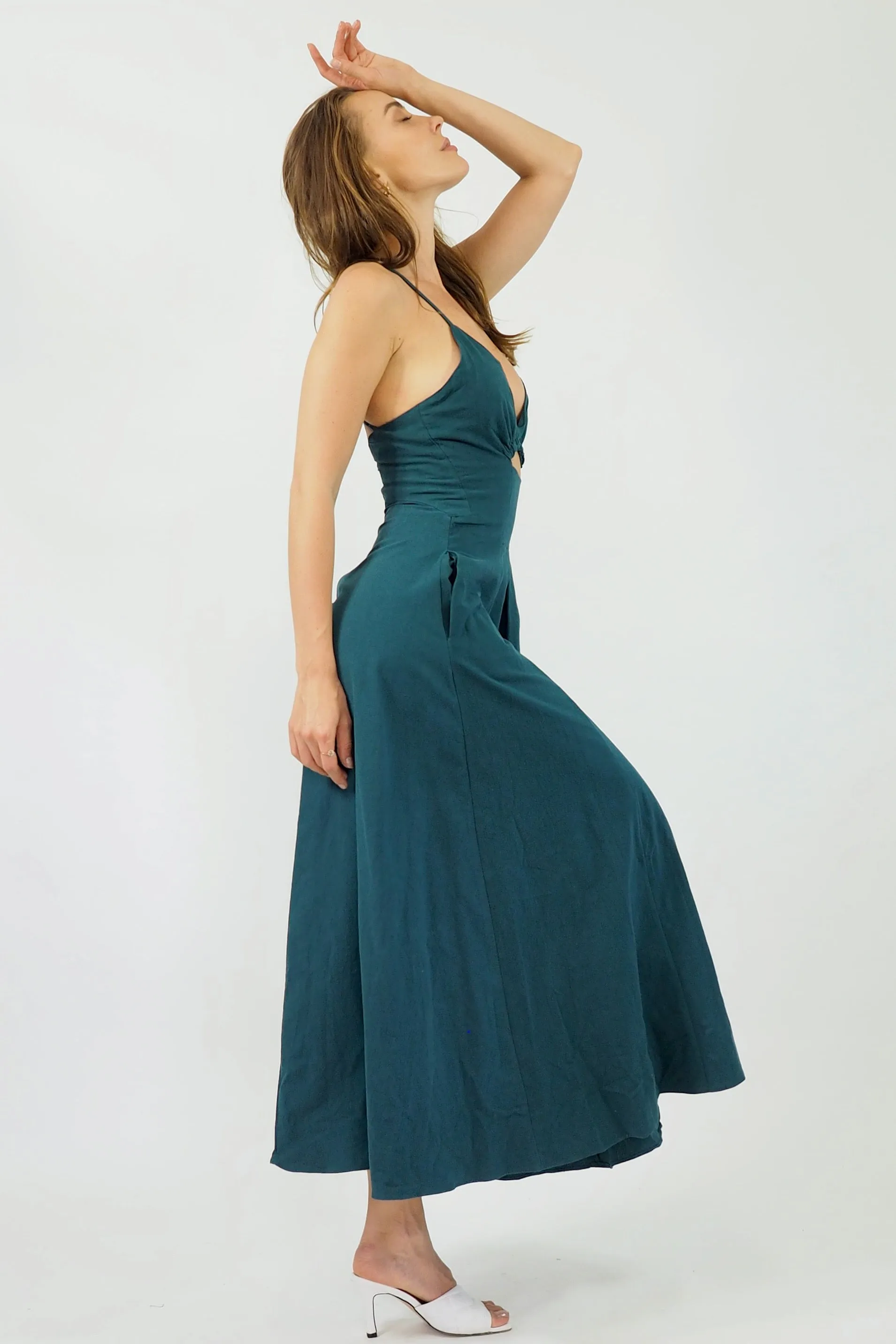 Emma Midi Dress - Forest Green