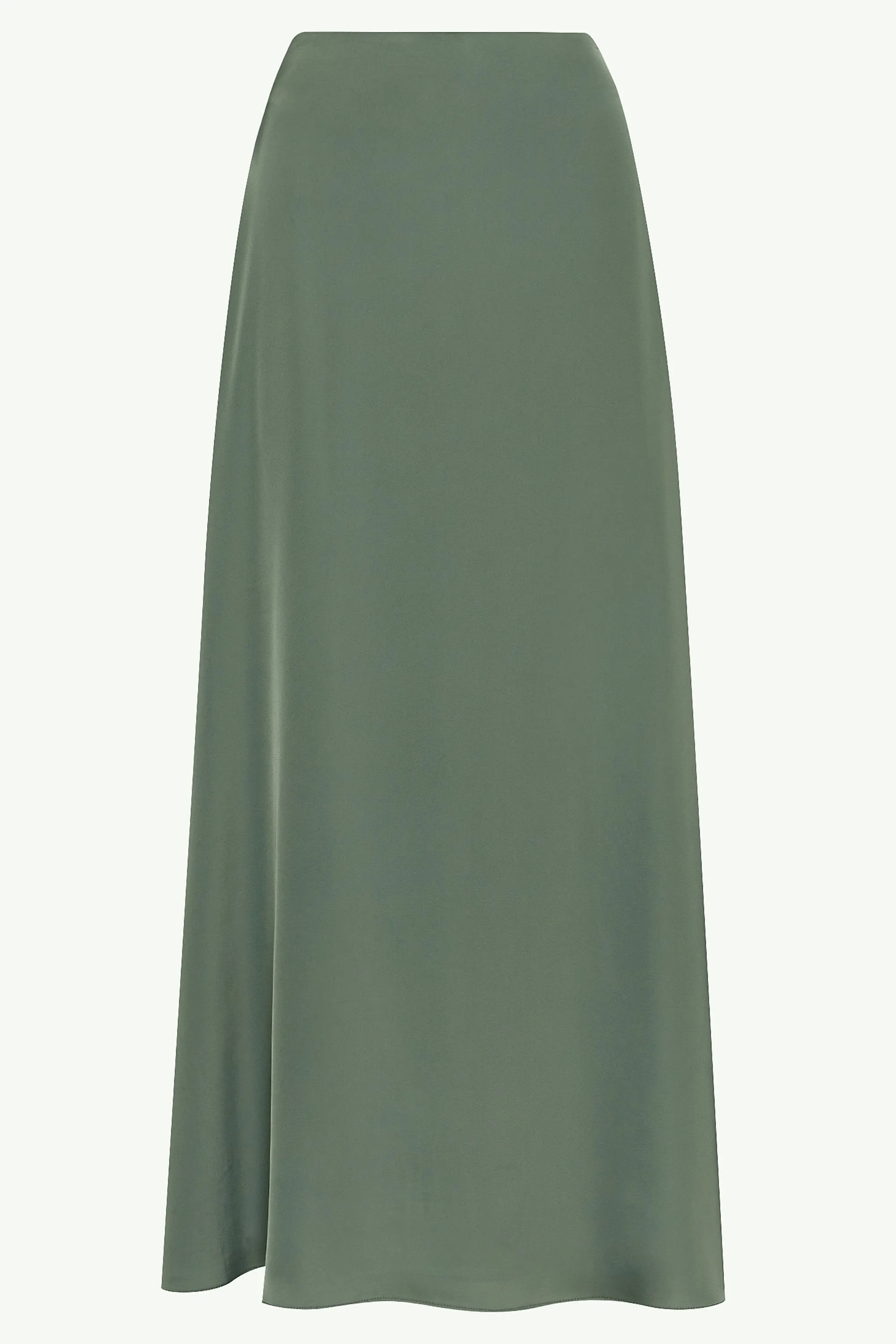 Essential Satin Maxi Skirt - Sage